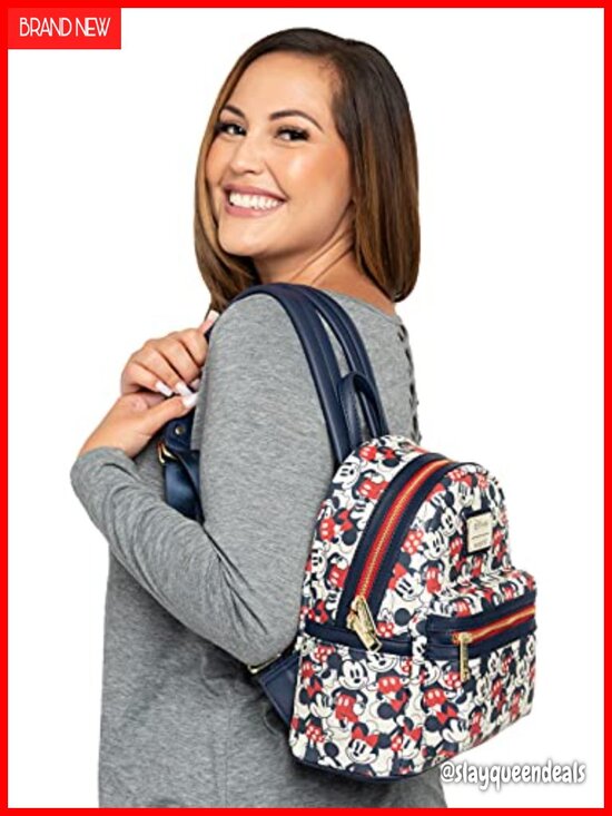 Loungefly Disney Mickey Mouse Mini Backpack Faux Leather Handbag